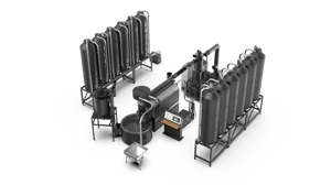 W60A roasting plant with silos